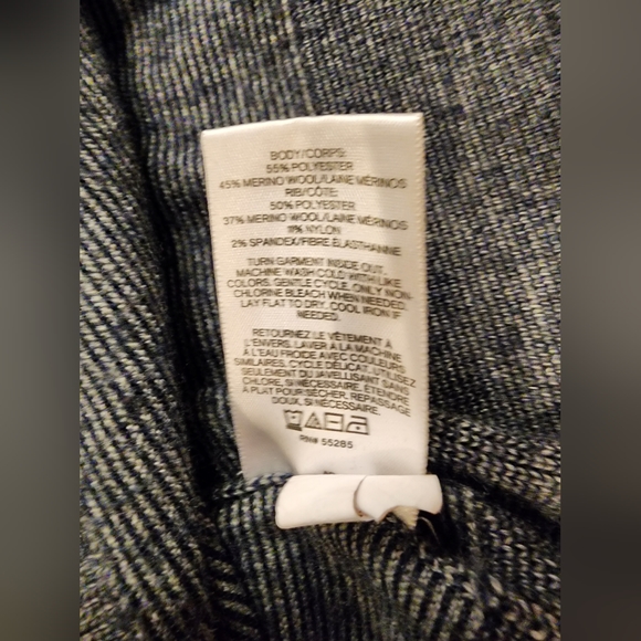 Express Sweater Mens Pullover Navy Blue Merino Wool Blend Pullover Lightweight L - Picture 2 of 4